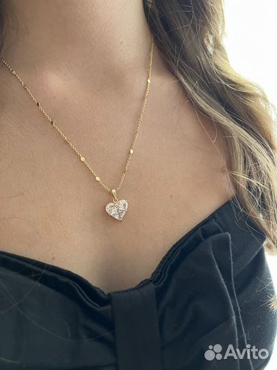 Кулон Сердце на цепочке в позолоте