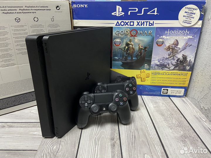 PS4 slim 1tb+700игр+ак+2 джоя+доставка