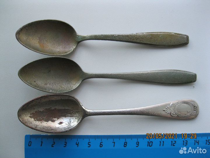 Ложки чайные старинные с клеймом - 3 шт