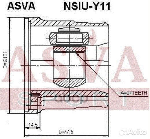 ШРУС внутренний 27X101 febest nsiu-Y11 asva