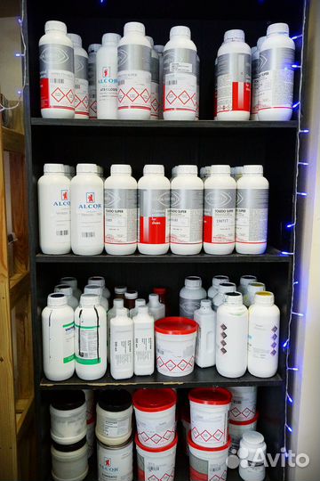 Краски, клей, крема для обработки кожи