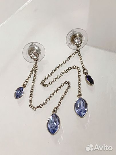 Серьги Swarovski Оригинал Длинные Подвески Пусеты