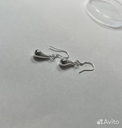Серьги капельки мини серебро