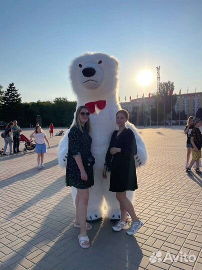 Белый Мишка поздравление на праздник 2.6м