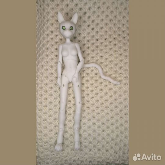 Кукла бжд bjd девушка с лицом кошки и хвостом