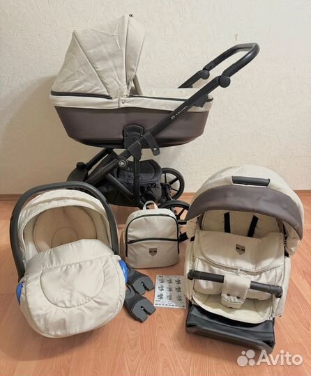 Коляска 3 в 1 adamex amelia шоколадно бежевая
