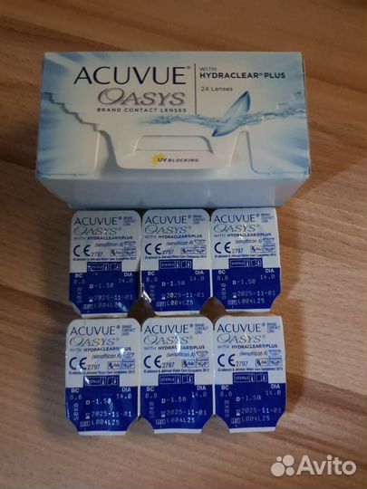 Линзы контактные acuvue oasys двухнедельные -1.50