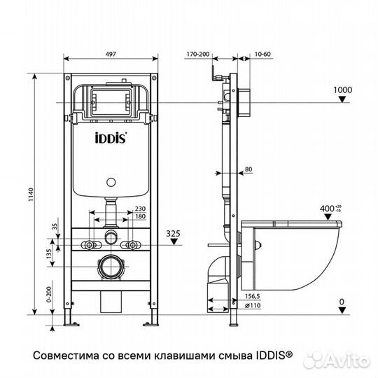 Комплект 3в1: подвесной унитаз, инсталляция и клав