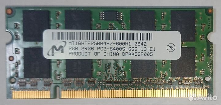 RAM в ноутбук SO-dimm DDR2 по 2Gb PC2-6400S 800Мгц