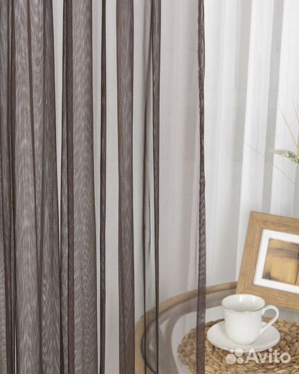 Новый тюль Ирис шоколад