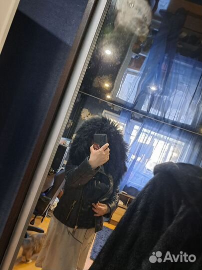 Куртка кожаная с ламой