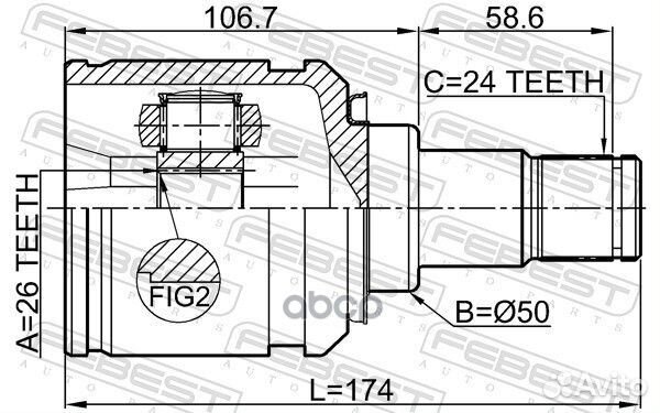 ШРУС внутренний 0111-AGV10LH Febest