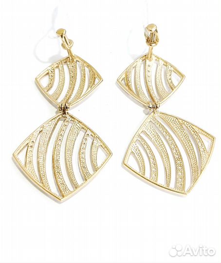 Золотые серьги с фианитом