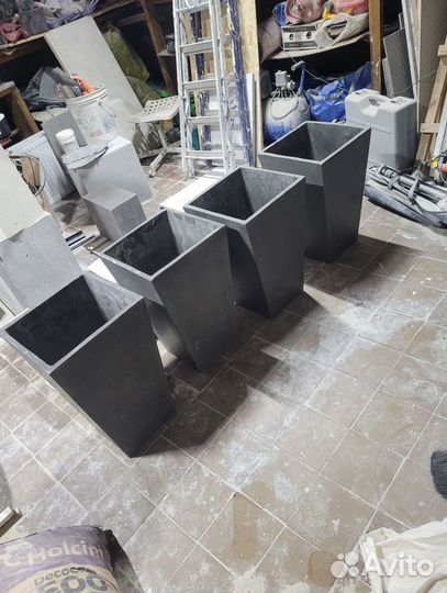 Бетонные кашпо для цветов