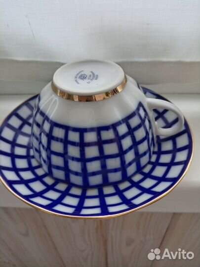 Чайная пара лфз кобальтовая сетка