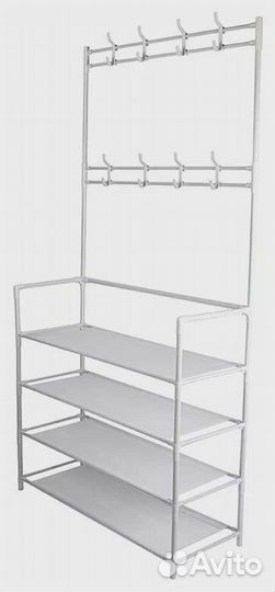 Вешалка напольная с подставкой для обуви металличе