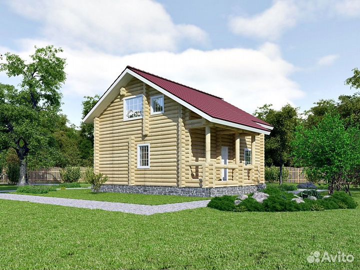 Сруб дома из бревна