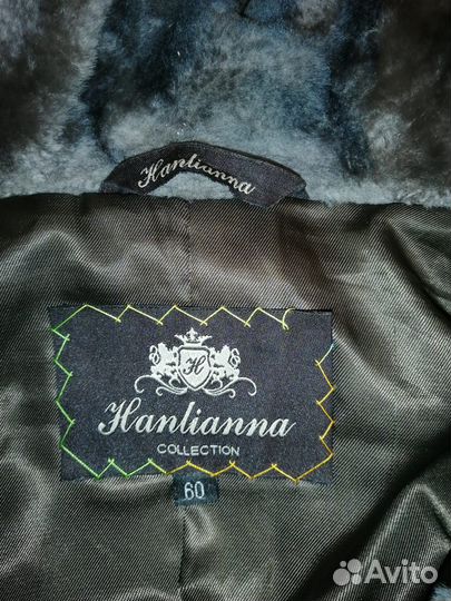 Шуба мутоновая с норкой, с капюшоном, 60 размер