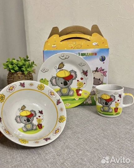 Набор детской посуды керамика