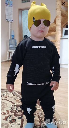Комплект комбинезон и шапка 92