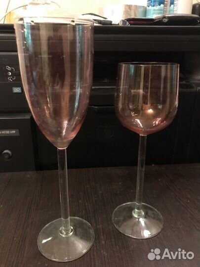 Бокалы, марганцевое стекло. Калининский з-д, СССР