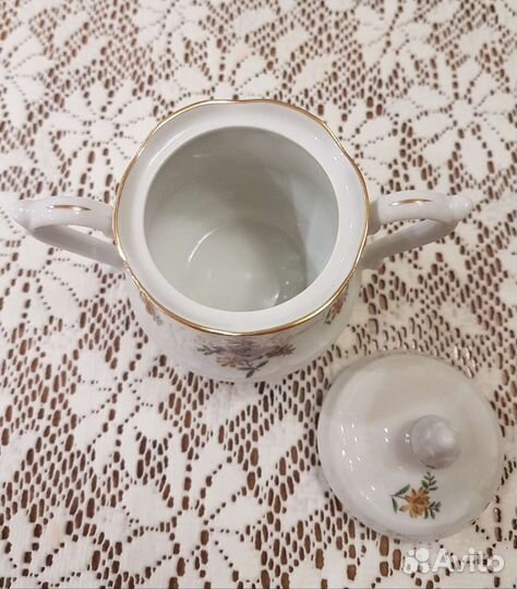 Фарфоровый молочник,сахарница Польша Кофейный серв