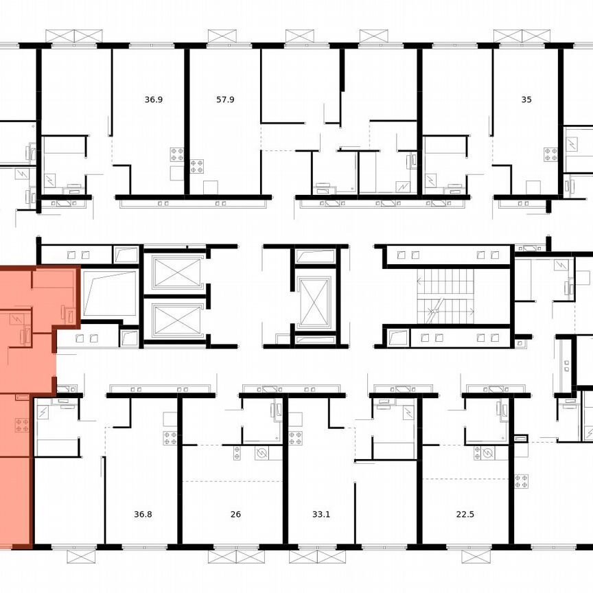 3-к. квартира, 75,7 м², 2/24 эт.