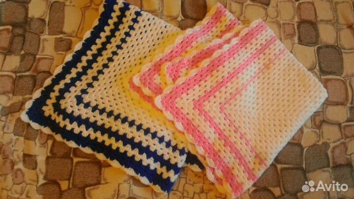Пледы новые детские, ручная работа