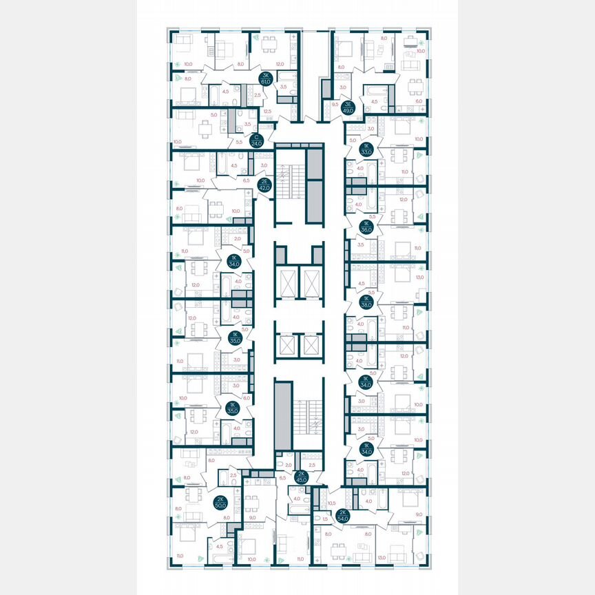 1-к. квартира, 34 м², 29/32 эт.