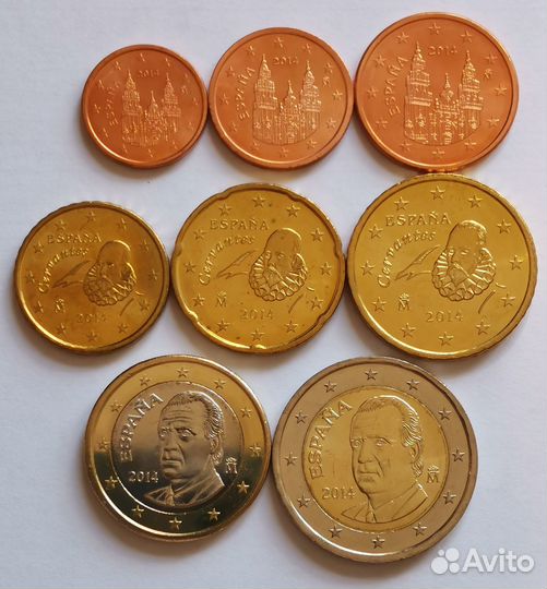 Набор монет евро Испания 2014 (Тип 2) UNC