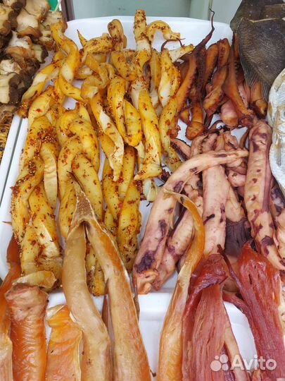 Копчёная рыба-морепродукты