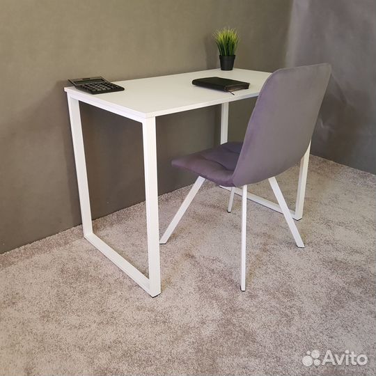 Письменный стол Лофт 100*60 см. Белые ножки