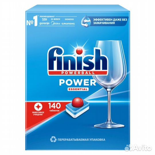 Таблетки для пмм finish Power Essential 140шт