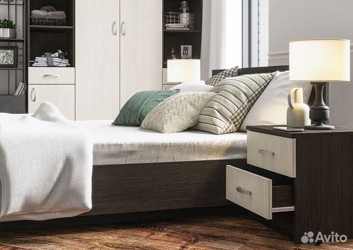 Кровать двуспальная Ронда Венге с матрасом
