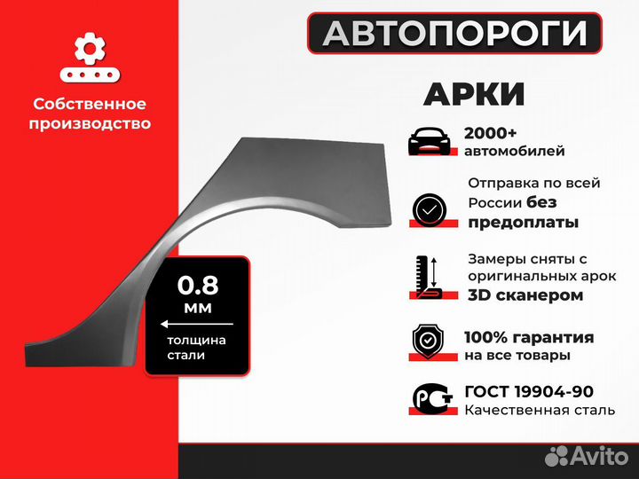 Ремонтная арка Toyota Corolla (E120/E130) Седан