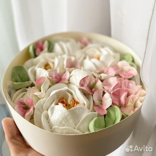 Зефирный букет, зефирные цветы, цветы из зефира