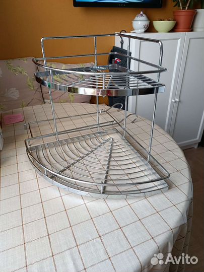 Угловая полка для рейлинга на кухню