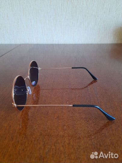 Очки солнцезащитные круглые желтые зеркальные