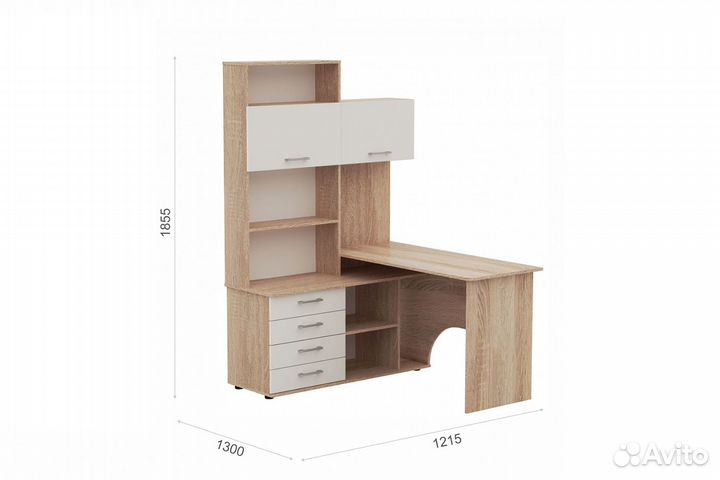 Письменный стол Гарвард угловой с надставкой 120 л