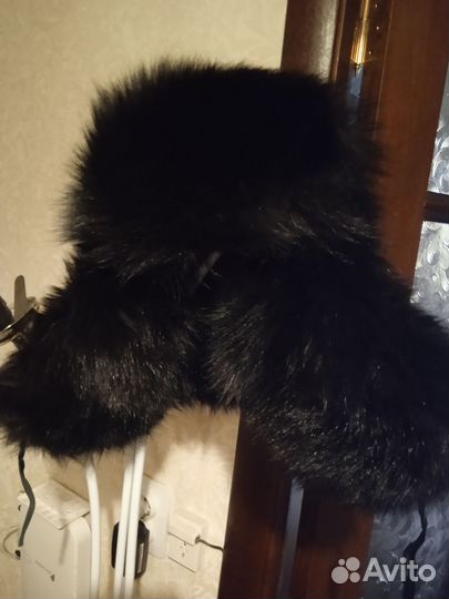 Шапка ушанка песец замша