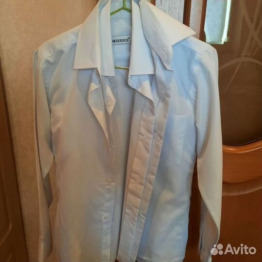 Две белые рубашки с длинными рукавами, р.122, mixe