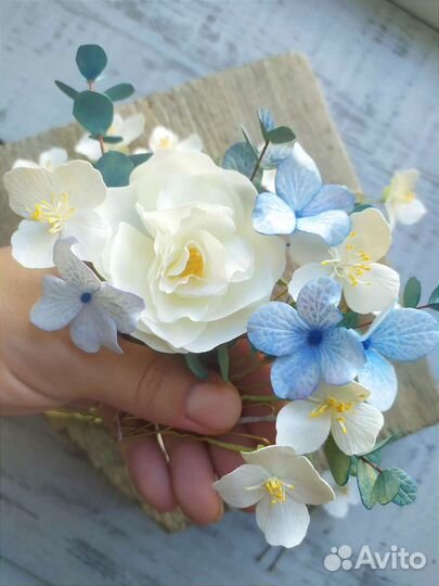 Шпильки с цветами. Ручная работа