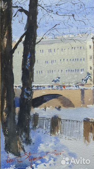 Картина акварель. Петербург