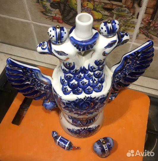 Штоф «Двуглавый орёл» (Гжель) 1,9 л