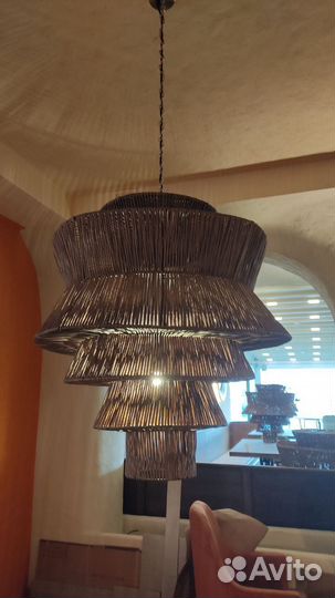 Светильники плетеные люстры