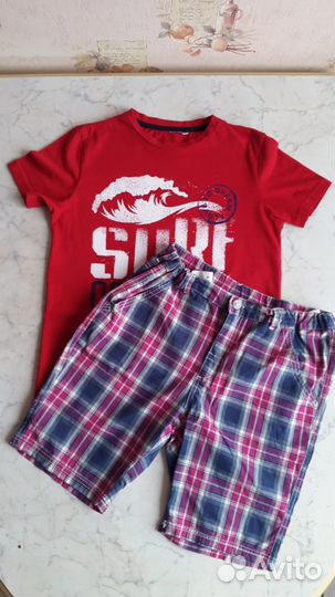 Яркое лето - модные шорты+футболка на рост 152 см