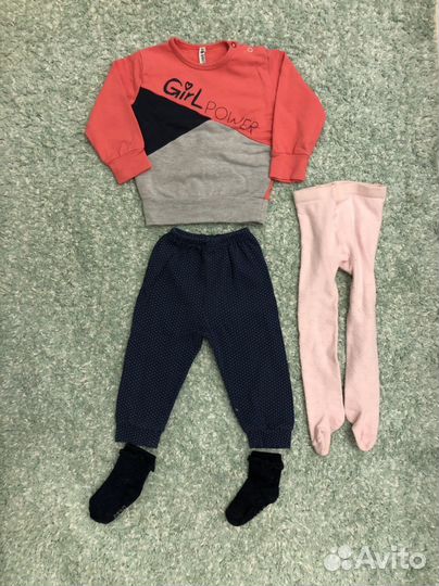 Большой пакет вещей на девочку 80