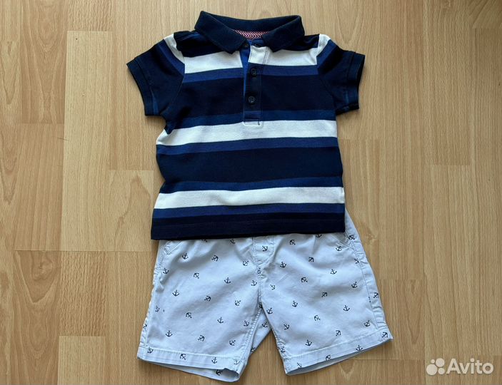 Комплект шорты H&M и поло Mothercare 80-86