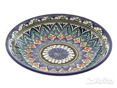 Тарелка 19см синяя глубокая Риштан