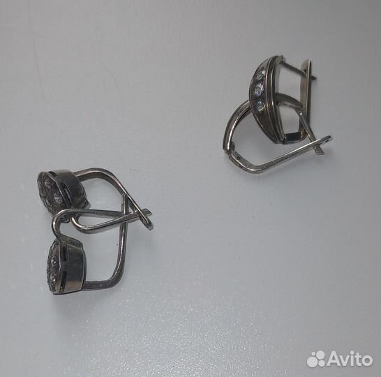 Серьги серебро СССР 875 проба
